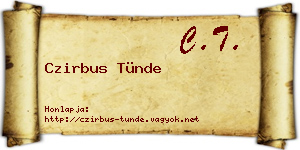 Czirbus Tünde névjegykártya