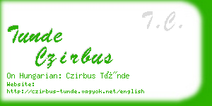 tunde czirbus business card